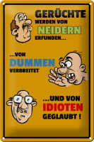 Blechschild Spruch 20x30cm Gerüchte von Neidern...