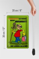 Blechschild Spruch 20x30cm 30% aller Männer machen Hausarbeit