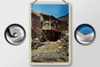 Blechschild Reise 12x18cm Gran Canaria Spanien Las Casas Veneguera
