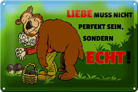 Blechschild Spruch 30x20cm Liebe nicht perfekt sondern...