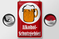 Blechschild Hinweis 20x30cm Alkohol Schutzgebiet (rot)