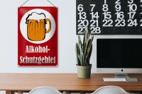 Blechschild Hinweis 20x30cm Alkohol Schutzgebiet (rot)