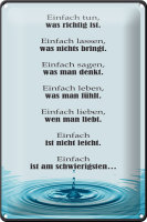 Blechschild Spruch 20x30cm Einfach ist am schwierigsten
