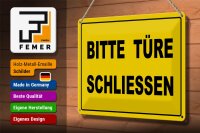 Blechschild Hinweis 30x20cm Bitte Türe schließen