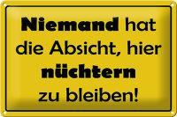 Blechschild Spruch 30x20cm Keine Absicht nüchtern zu...