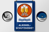 Blechschild Bier 20x30cm Alkoholschutzgebiet Biergläser