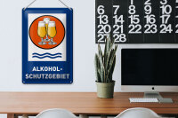 Blechschild Bier 20x30cm Alkoholschutzgebiet Biergläser