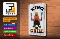 Blechschild Hinweis 20x30cm King of Grill