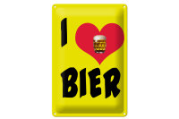 Blechschild Alkohol 20x30cm I love Bier