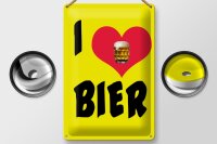 Blechschild Alkohol 20x30cm I love Bier