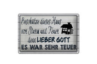 Blechschild Spruch 30x20cm beschütze dieses Haus vor...