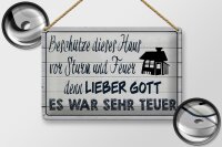 Blechschild Spruch 30x20cm beschütze dieses Haus vor Sturm