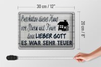 Blechschild Spruch 30x20cm beschütze dieses Haus vor Sturm