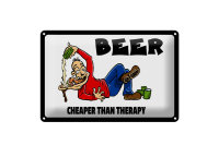 Blechschild Alkohol 30x20cm Beer cheaper than therapy Bier