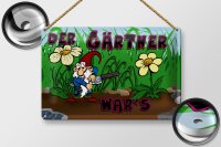 Blechschild Zwerg 30x20cm der Gärtner wars