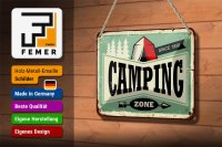Blechschild Retro 18x12cm Camping Zone Outdoor Abenteuer