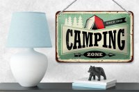 Blechschild Retro 18x12cm Camping Zone Outdoor Abenteuer