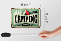 Blechschild Retro 18x12cm Camping Zone Outdoor Abenteuer