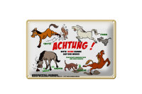 Blechschild Hinweis 30x20cm Achtung keine Hunde auf Weide
