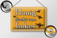 Blechschild Hinweis 30x20cm Honig direkt vom Imker
