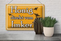 Blechschild Hinweis 30x20cm Honig direkt vom Imker