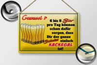 Blechschild Alkohol 30x20cm 6-8 Bier ganzer Scheiß...