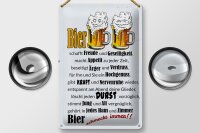 Blechschild Alkohol 20x30cm Bier schmeckt immer Freude