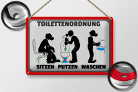 Blechschild Hinweis 30x20cm Toilettenordnung sitzen putzen