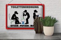 Blechschild Hinweis 30x20cm Toilettenordnung sitzen putzen