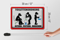 Blechschild Hinweis 30x20cm Toilettenordnung sitzen putzen