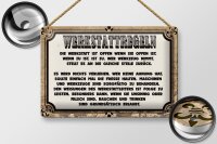 Blechschild Spruch 30x20cm Werkstattregeln Werkstatt offen