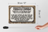 Blechschild Spruch 30x20cm Werkstattregeln Werkstatt offen