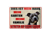 Blechschild Hinweis 30x20cm Hund dies ist mein Haus Garten