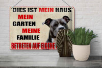 Blechschild Hinweis 30x20cm Hund dies ist mein Haus Garten