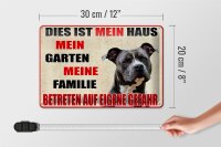 Blechschild Hinweis 30x20cm Hund dies ist mein Haus Garten