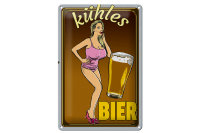 Blechschild Pinup 20x30cm kühles Bier