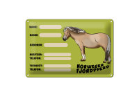 Blechschild Pferd 30x20cm Norweger Fjordpferd Angaben Name