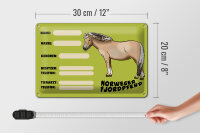 Blechschild Pferd 30x20cm Norweger Fjordpferd Angaben Name