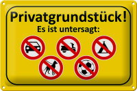 Blechschild Hinweis 30x20cm Privatgrundstück Es ist...