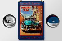 Blechschild Cuba 20x30cm Havana Cuba blaues Auto