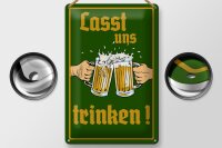 Blechschild Alkohol 20x30cm Bier lasst uns trinken...