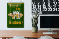 Blechschild Alkohol 20x30cm Bier lasst uns trinken Gläser