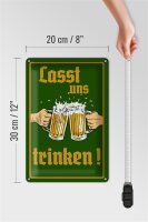 Blechschild Alkohol 20x30cm Bier lasst uns trinken Gläser
