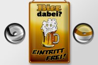 Blechschild Alkohol 20x30cm Bier dabei Eintritt frei