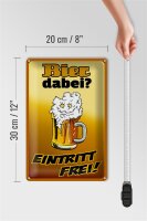 Blechschild Alkohol 20x30cm Bier dabei Eintritt frei