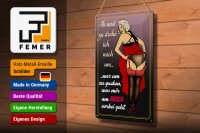 Blechschild Pinup 20x30cm ab und zu drehe ich mich um Arsch