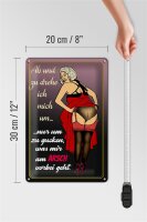 Blechschild Pinup 20x30cm ab und zu drehe ich mich um Arsch