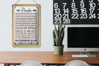 Blechschild Spruch 20x30cm Danke dass du bist der du bist