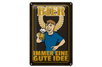 Blechschild Alkohol 20x30cm Bier immer eine gute Idee
