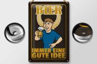 Blechschild Alkohol 20x30cm Bier immer eine gute Idee